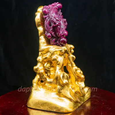 Mặt Phật Bản Mệnh | Mặt Đá Ruby Hình Rồng M2427
