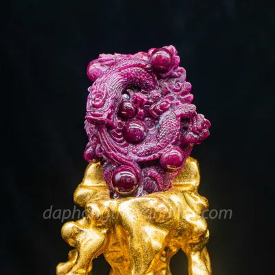 Mặt Phật Bản Mệnh | Mặt Đá Ruby Hình Rồng M2427