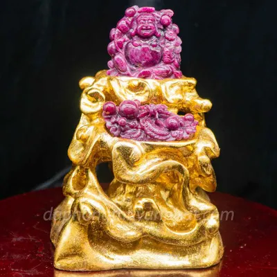 Tượng Đá Quý Ruby Hình Rồng Để Bàn Làm Việc, Ô Tô, ... - Chất Liệu Đá Ruby 100% - M2427 - 0,5kg