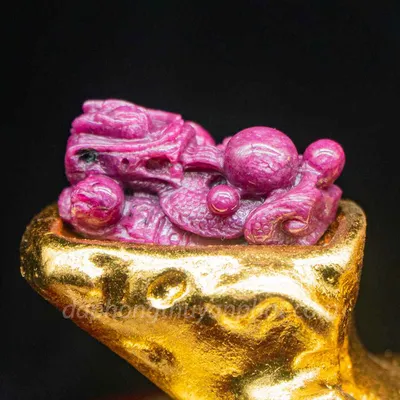 Tượng Đá Quý Ruby Hình Rồng Để Bàn Làm Việc, Ô Tô, ... - Chất Liệu Đá Ruby 100% - M2428 - 0,6kg