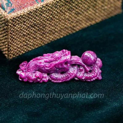 Mặt Phật Bản Mệnh | Mặt Đá Ruby Hình Rồng M2371 - 35g