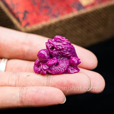Mặt Phật Bản Mệnh | Mặt Đá Ruby Hình Rồng M2371 - 23,8g