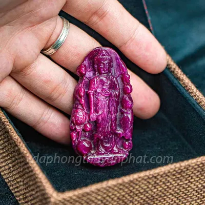 Mặt Phật Bản Mệnh | Mặt Phật A Di Đà Đá Ruby M2373 - 40,5g
