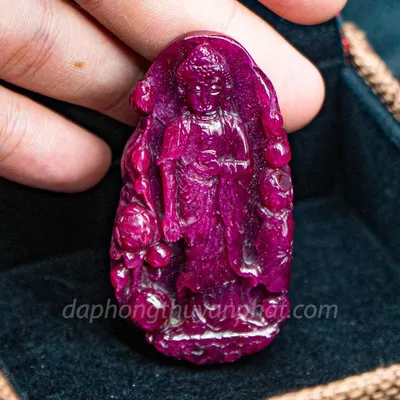 Mặt Phật Bản Mệnh | Mặt Phật A Di Đà Đá Ruby M2373 - 40,5g