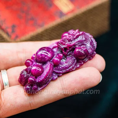 Mặt Phật Bản Mệnh | Mặt Đá Ruby Hình Rồng M2375 - 46g