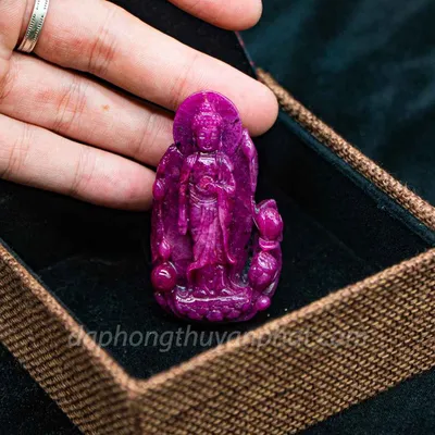 Mặt Phật Bản Mệnh | Mặt Phật A Di Đà Đá Ruby M2372 - 54,2g