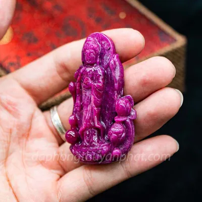 Mặt Phật Bản Mệnh | Mặt Phật A Di Đà Đá Ruby M2372 - 54,2g