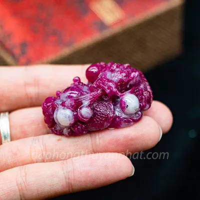 Mặt Phật Bản Mệnh | Mặt Đá Ruby Hình Rồng M2371 -40,4g