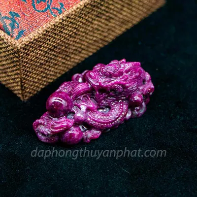 Mặt Phật Bản Mệnh | Mặt Đá Ruby Hình Rồng M2375 -86,3g