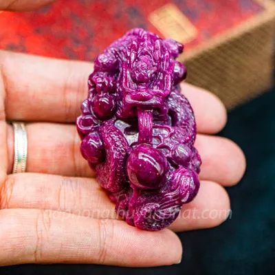 Mặt Phật Bản Mệnh | Mặt Đá Ruby Hình Rồng M2375 -86,3g