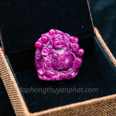 Mặt Phật Bản Mệnh | Mặt Phật Di Lạc Đá Ruby M2373 - 101,6g
