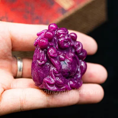 Mặt Phật Bản Mệnh | Mặt Phật Di Lạc Đá Ruby M2373 - 101,6g