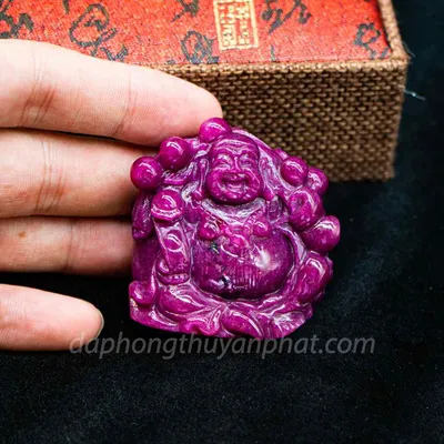 Mặt Phật Bản Mệnh | Mặt Phật Di Lạc Đá Ruby M2373 - 101,6g