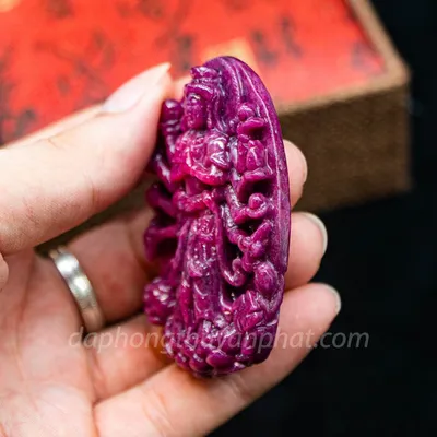 Mặt Phật Bản Mệnh | Mặt Phật Thiên Thủ Thiên Nhãn Đá Ruby Đỏ M2375 - 58,4g