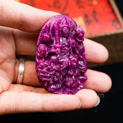 Mặt Phật Bản Mệnh | Mặt Văn Thù Bồ Tát Đá Ruby M2373 - 59,9g