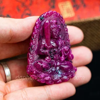 Mặt Phật Bản Mệnh | Mặt Bất Động Minh Vương Đá Ruby M2373 - 41,8g