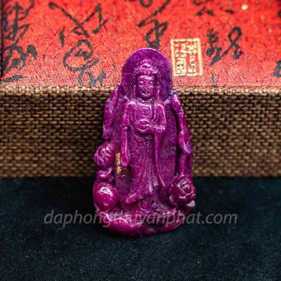 Mặt Phật Bản Mệnh | Mặt A Di Đà Đá Ruby Đỏ M2373 - 44g