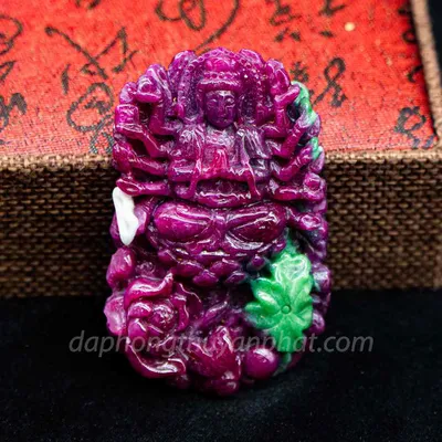 Mặt Phật Bản Mệnh | Mặt Phật Thiên Thủ Thiên Nhãn Đá Ruby Đỏ M2427 - 70,7g