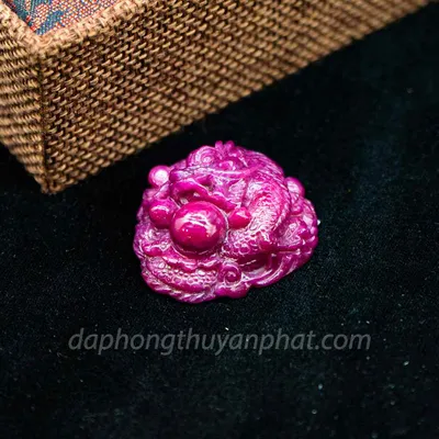 Mặt Phật Bản Mệnh | Mặt Đá Ruby Hình Rồng M2371 - 31,1g