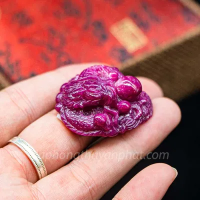 Mặt Phật Bản Mệnh | Mặt Đá Ruby Hình Rồng M2371 - 31,1g