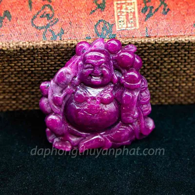 Mặt Phật Bản Mệnh | Mặt Phật Di Lạc Đá Ruby M2372 - 51g