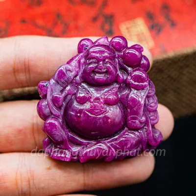 Mặt Phật Bản Mệnh | Mặt Phật Di Lạc Đá Ruby M2372 - 51g