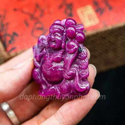 Mặt Phật Bản Mệnh | Mặt Phật Di Lạc Đá Ruby M2372 - 51g