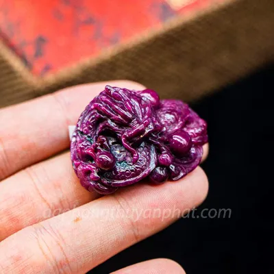 Mặt Phật Bản Mệnh | Mặt Đá Ruby Hình Rồng M2371 -30,6g