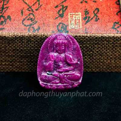 Mặt Phật Bản Mệnh | Mặt Phật A Di Đà Đá Ruby M2371 - 29,7g