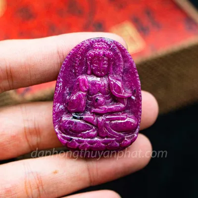 Mặt Phật Bản Mệnh | Mặt Phật A Di Đà Đá Ruby M2371 - 29,7g