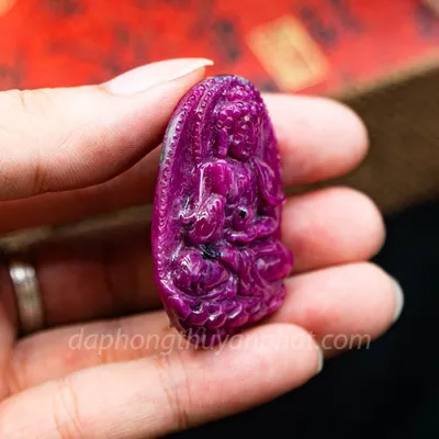 Mặt Phật Bản Mệnh | Mặt Phật A Di Đà Đá Ruby M2371 - 29,7g