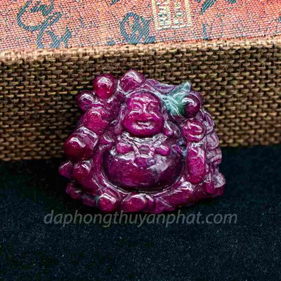 Mặt Phật Bản Mệnh | Mặt Phật Di Lạc Đá Ruby  M2371 - 29,7g
