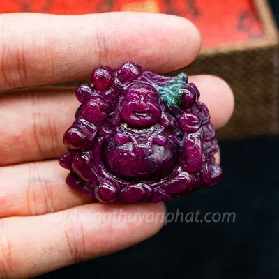 Mặt Phật Bản Mệnh | Mặt Phật Di Lạc Đá Ruby  M2371 - 29,7g
