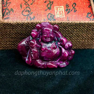 Mặt Phật Bản Mệnh | Mặt Phật Di Lạc Đá Ruby M2375 -70g