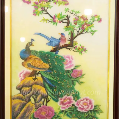 Tranh Đá Phong Thủy | Tranh Đá Quý Cao Cấp | Tranh Đá Quý Phong Cảnh - Tranh Uyên Ương Hạnh Phúc Chất Liệu Đá Quý Tự Nhiên | M1243 - 1m1 x 80cm