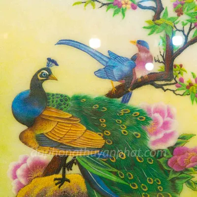Tranh Đá Phong Thủy | Tranh Đá Quý Cao Cấp | Tranh Đá Quý Phong Cảnh - Tranh Uyên Ương Hạnh Phúc Chất Liệu Đá Quý Tự Nhiên | M1243 - 1m1 x 80cm