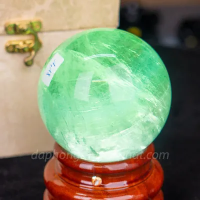 Quả Cầu Thạch Anh Xanh - Fluorite Xanh Trong Thấu Quang VIP 1.18kg- 9cm M2650118