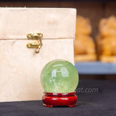 Quả Cầu Thạch Anh Xanh - Fluorite Xanh Trong Thấu Quang VIP 0.35kg - 6cm M227233