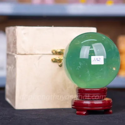 Quả Cầu Thạch Anh Xanh - Fluorite Xanh Trong Thấu Quang VIP 1.72kg - 10cm M2650172