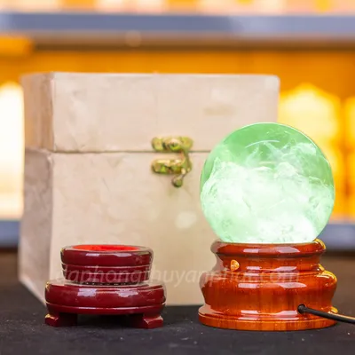Quả Cầu Thạch Anh Xanh - Fluorite Xanh Trong Thấu Quang VIP 0.91kg - 8cm M2650091