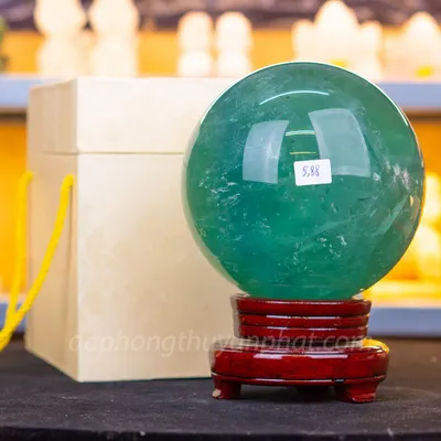 Quả Cầu Thạch Anh Xanh - Fluorite Xanh Trong Thấu Quang VIP 5.88kg - 15cm M2650588