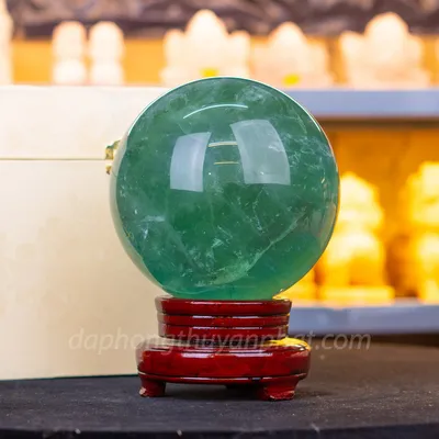 Quả Cầu Thạch Anh Xanh - Fluorite Xanh Trong Thấu Quang VIP 5.42kg - 14cm M2650542