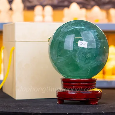 Quả Cầu Thạch Anh Xanh - Fluorite Xanh Trong Thấu Quang VIP 5.42kg - 14cm M2650542