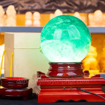 Quả Cầu Thạch Anh Xanh - Fluorite Xanh Trong Thấu Quang VIP 6.9kg - 15cm M265069
