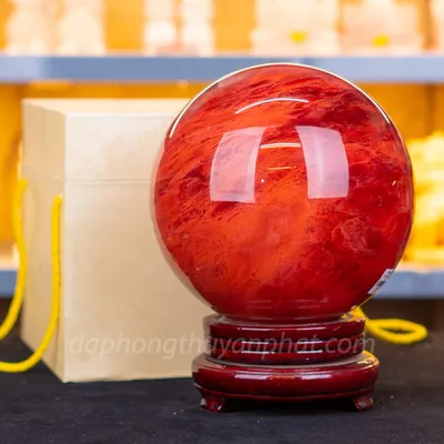 Quả Cầu Đá Núi Lửa Đỏ | Đá Obsidian Đỏ7.6kg - 17cm M21579