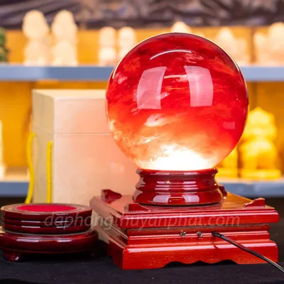 Quả Cầu Đá Núi Lửa Đỏ | Đá Obsidian Đỏ7.6kg - 17cm M21579