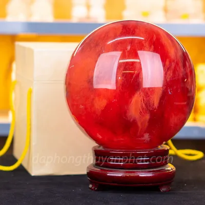 Quả Cầu Đá Núi Lửa Đỏ | Đá Obsidian Đỏ 8.85kg - 19cm M034613