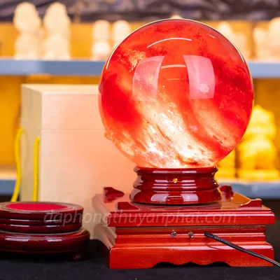 Quả Cầu Đá Núi Lửa Đỏ | Đá Obsidian Đỏ 8.85kg - 19cm M034613