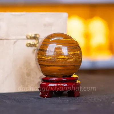 Qủa Cầu Phong Thủy Đá Mắt Hổ 0.98kg - 8.5cm M039020