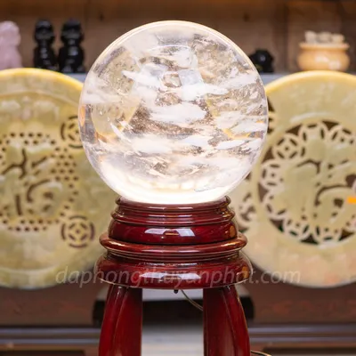 Quả Cầu Phong Thủy Màu Trắng | Đá Núi Lửa Trắng 34.8kg - M203411